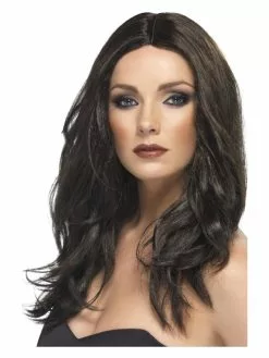 Smiffys Superstar Wig, Dark Brown