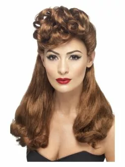 Smiffys 40s Vintage Wig, Auburn