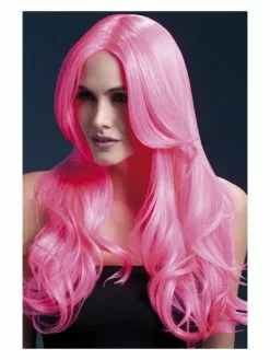 Smiffys Fever Khloe Wig, Neon Pink