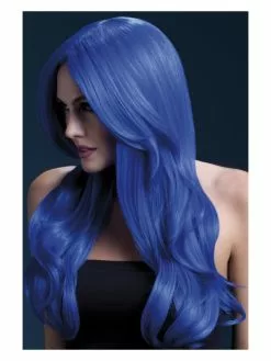Smiffys Fever Khloe Wig, Neon Blue