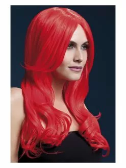 Smiffys Fever Khloe Wig, Neon Red