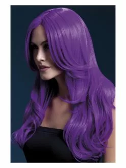 Smiffys Fever Khloe Wig, Neon Purple