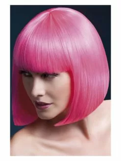 Smiffys Fever Elise Wig, Neon Pink