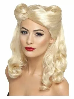 Smiffys 40s Pin Up Wig, Blonde