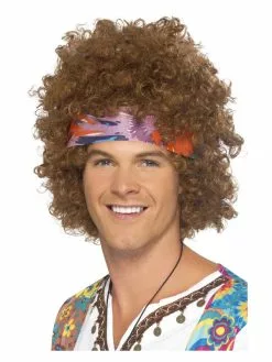 Smiffys Hippie Afro Kit, Brown