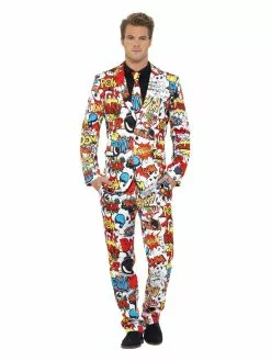 Smiffys Comic Strip Suit, Red & White