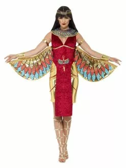 Smiffys Egyptian Goddess Costume, Red