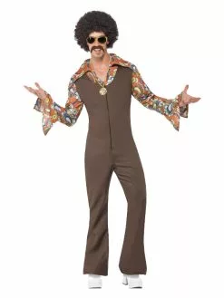 Smiffys Groovy Boogie Costume, Brown