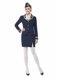 Smiffys Airways Attendant Costume, Blue