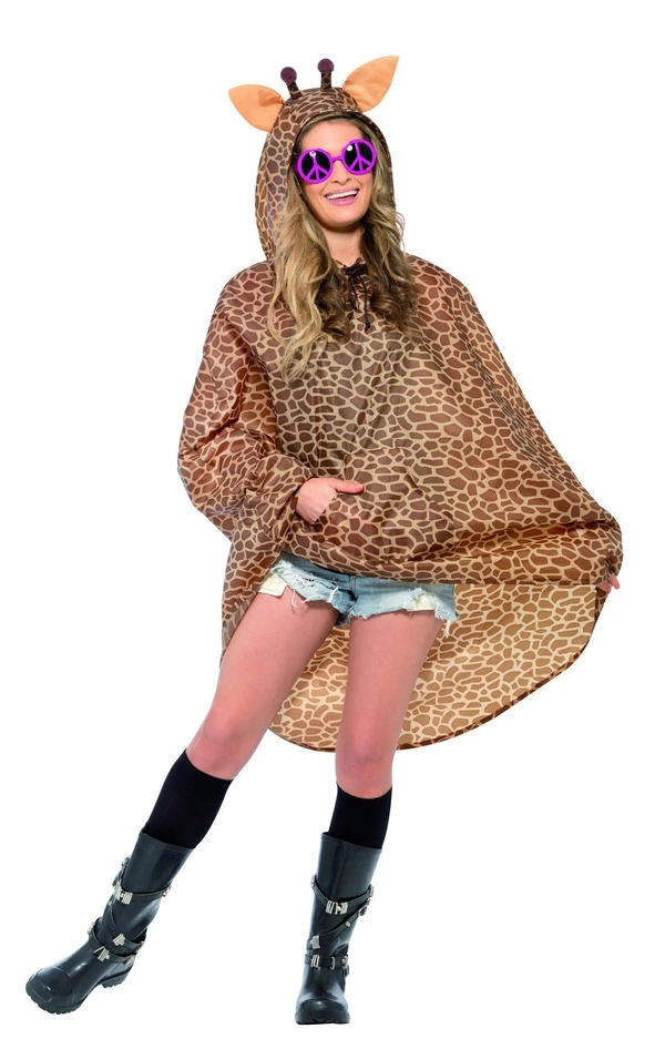 Smiffys Giraffe Party Poncho, Brown 3 Smiffys Giraffe Party Poncho, Brown