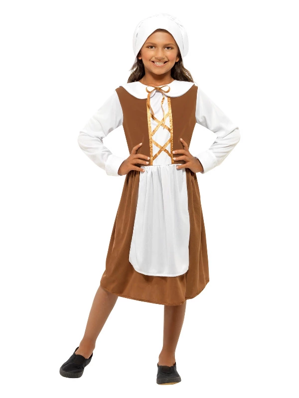 Smiffys Tudor Girl Costume, Brown 3 Smiffys Tudor Girl Costume, Brown