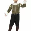 Smiffys Shakespeare Costume, Green -Wigs Shop 44077