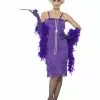 Smiffys Flapper Costume, Purple -Wigs Shop 44677