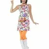 Smiffys 60’s Groovy Chick Costume, Multi-Coloured -Wigs Shop 44911