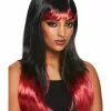 Smiffys Bleeding Dip Dye Wig, Black & Red 2 Smiffys Bleeding Dip Dye Wig, Black & Red -Wigs Shop 44996