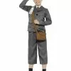 Smiffys WW2 Evacuee Boy Costume, Grey -Wigs Shop 45010