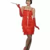 Smiffys Flapper Costume, Red -Wigs Shop 45499