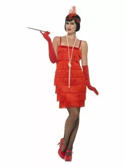 Smiffys Flapper Costume, Red