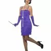 Smiffys Flapper Costume, Purple -Wigs Shop 45500