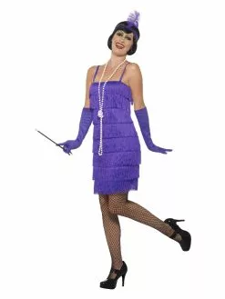 Smiffys Flapper Costume, Purple