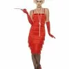Smiffys Flapper Costume, Red -Wigs Shop 45501