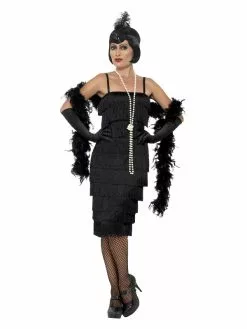 Smiffys Flapper Costume, Black