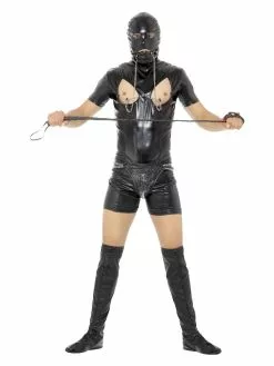 Smiffys Bondage Gimp Costume With Bodysuit, Black