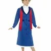 Smiffys Victorian Nanny Costume, Blue -Wigs Shop 45625