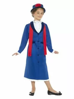 Smiffys Victorian Nanny Costume, Blue