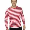 Smiffys Stripy T-Shirt, Red -Wigs Shop 46830