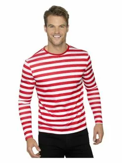 Smiffys Stripy T-Shirt, Red