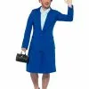 Smiffys Iron Lady Prime Minister Costume, Blue -Wigs Shop 47512