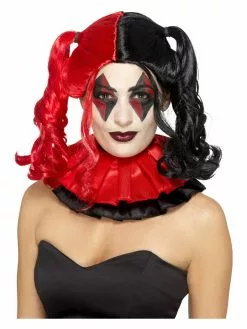 Smiffys Twisted Harlequin Wig, Black & Red