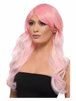 Smiffys Fashion Ombre Wig, Wavy, Long, Pink
