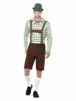 Smiffys Alpine Bavarian Costume, Green & Brown
