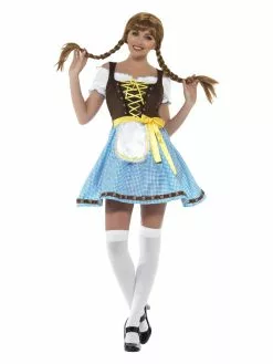 Smiffys Olga Bavarian Costume, Blue & White