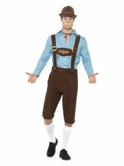 Smiffys Beer Fest Costume, Blue & Brown