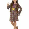 Smiffys Hippie Girl Costume, With Dress, Multi-Coloured -Wigs Shop 49738 4