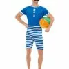 Smiffys 20s Bathing Suit Costume, Blue & White -Wigs Shop 50726 6