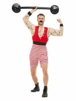 Smiffys Deluxe Strongman Costume, Red & White