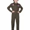 Smiffys Top Gun Costume, Khaki -Wigs Shop 50936 8