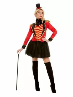 Smiffys Deluxe Ringmaster Lady Costume, Red