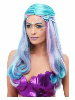 Smiffys Mermaid Wig, Blue