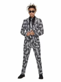 Smiffys Parental Advisory Stand Out Suit, Black & White