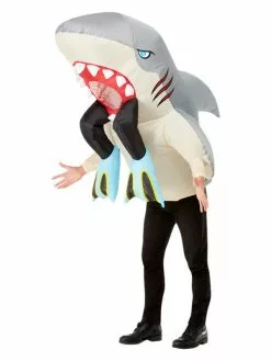 Smiffys Inflatable Shark & Diver Costume, Grey