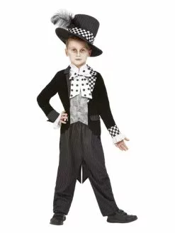 Smiffys Dark Mad Hatter Costume, Black & White