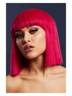 Smiffys Fever Lola Wig, Magenta Pink