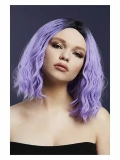 Smiffys Fever Cara Wig, Two Toned Blend, Violet