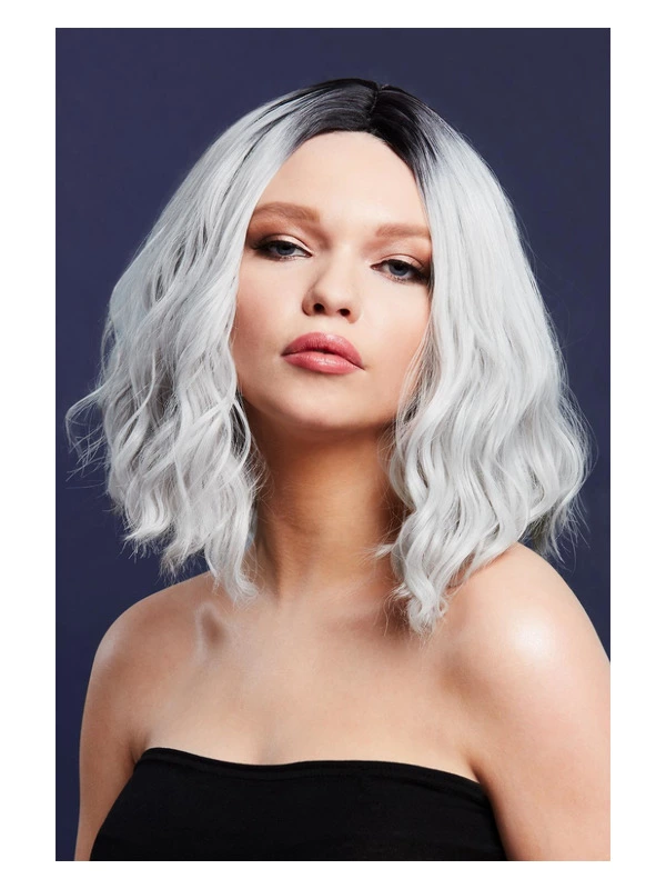 Smiffys Fever Cara Wig, Two Toned Blend, Ice Silver 3 Smiffys Fever Cara Wig, Two Toned Blend, Ice Silver