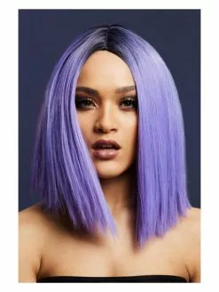 Smiffys Fever Kylie Wig, Two Toned Blend, Violet